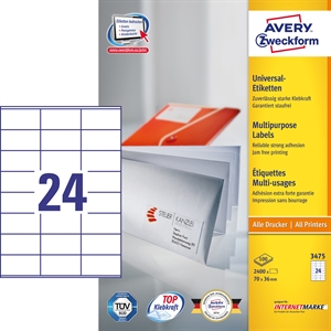 Avery ILC uniwersalna etykieta 70 x 36 mm, 2400 szt.